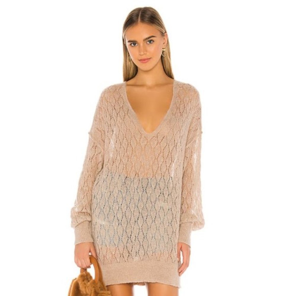 Free People Say Hello Oversized Tunic Sweater